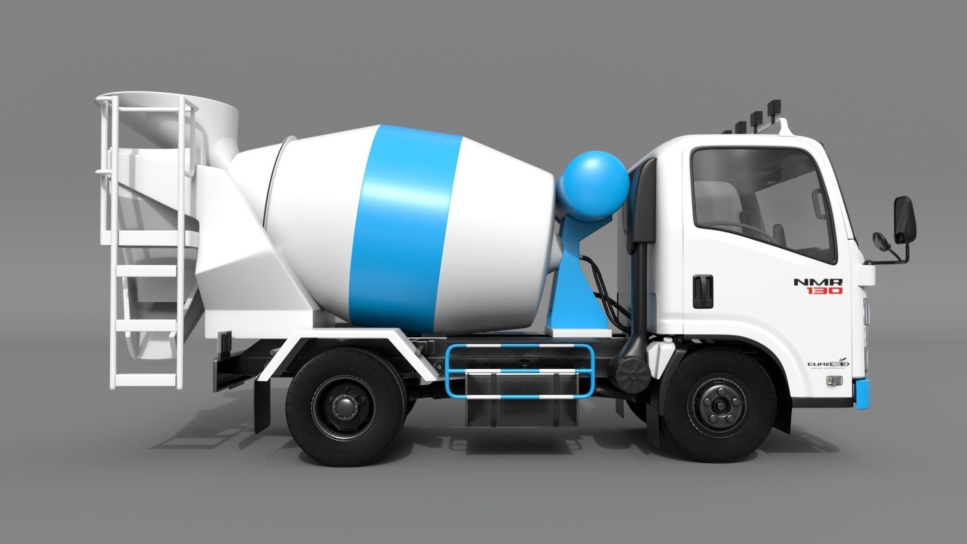 ISUZU NMR 130 cement Mixer 3D model_3