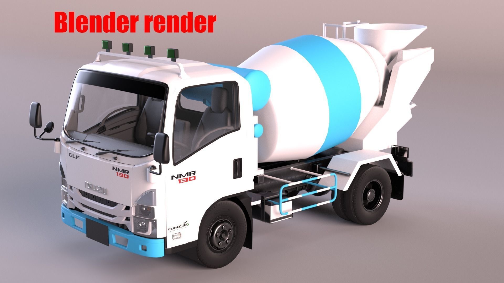 ISUZU NMR 130 cement Mixer 3D model_9