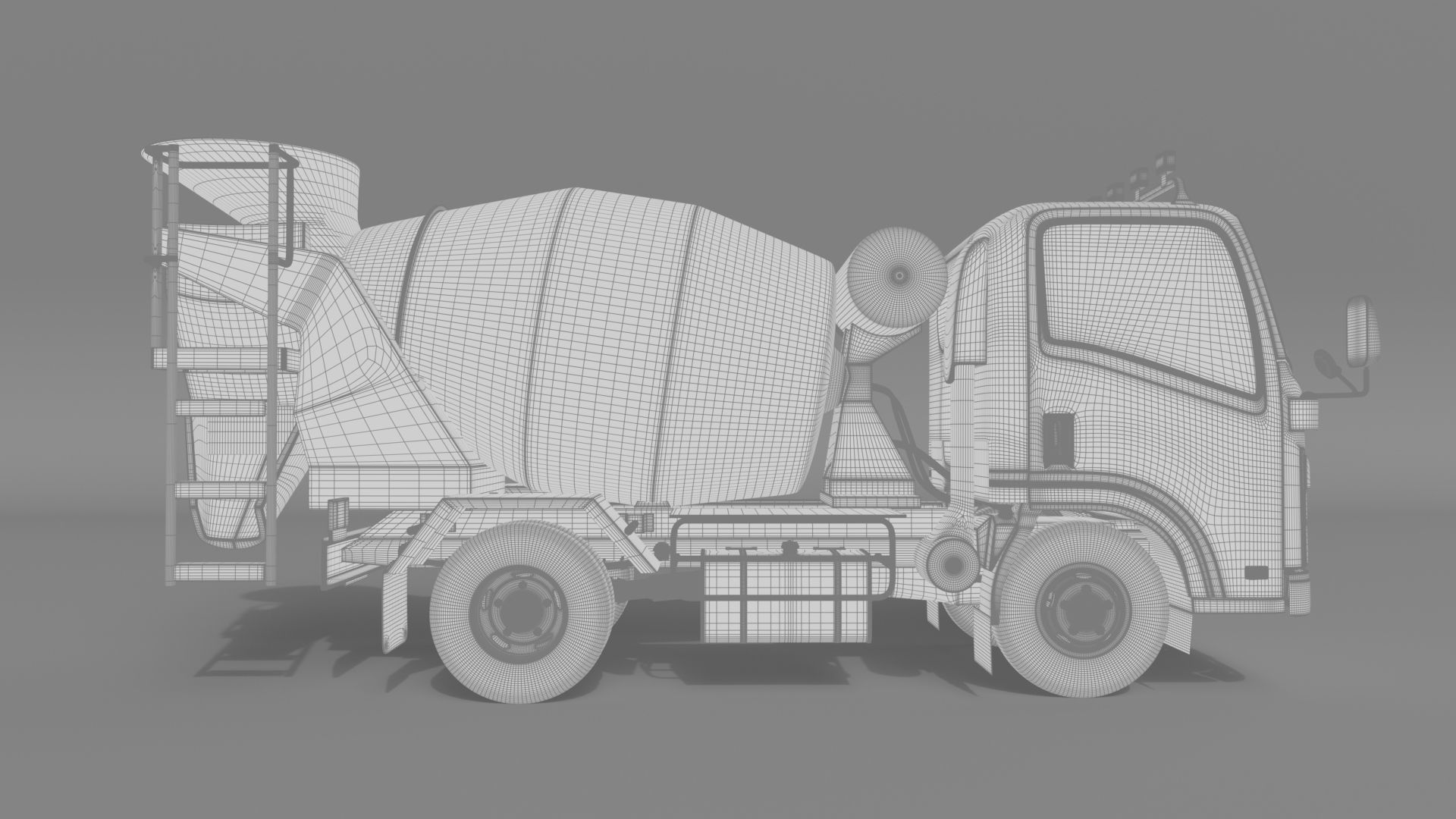 ISUZU NMR 130 cement Mixer 3D model_25
