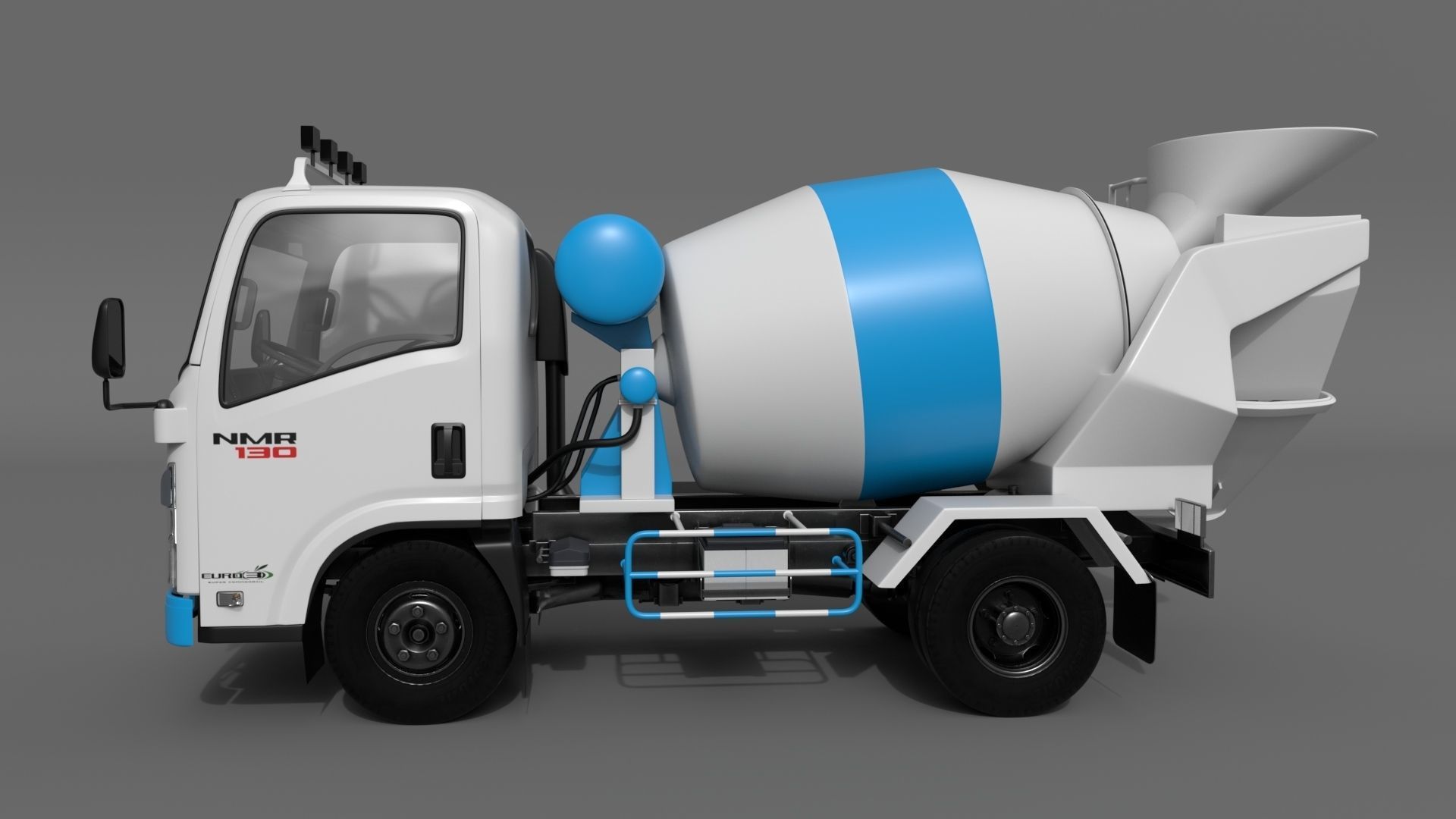 ISUZU NMR 130 cement Mixer 3D model_7