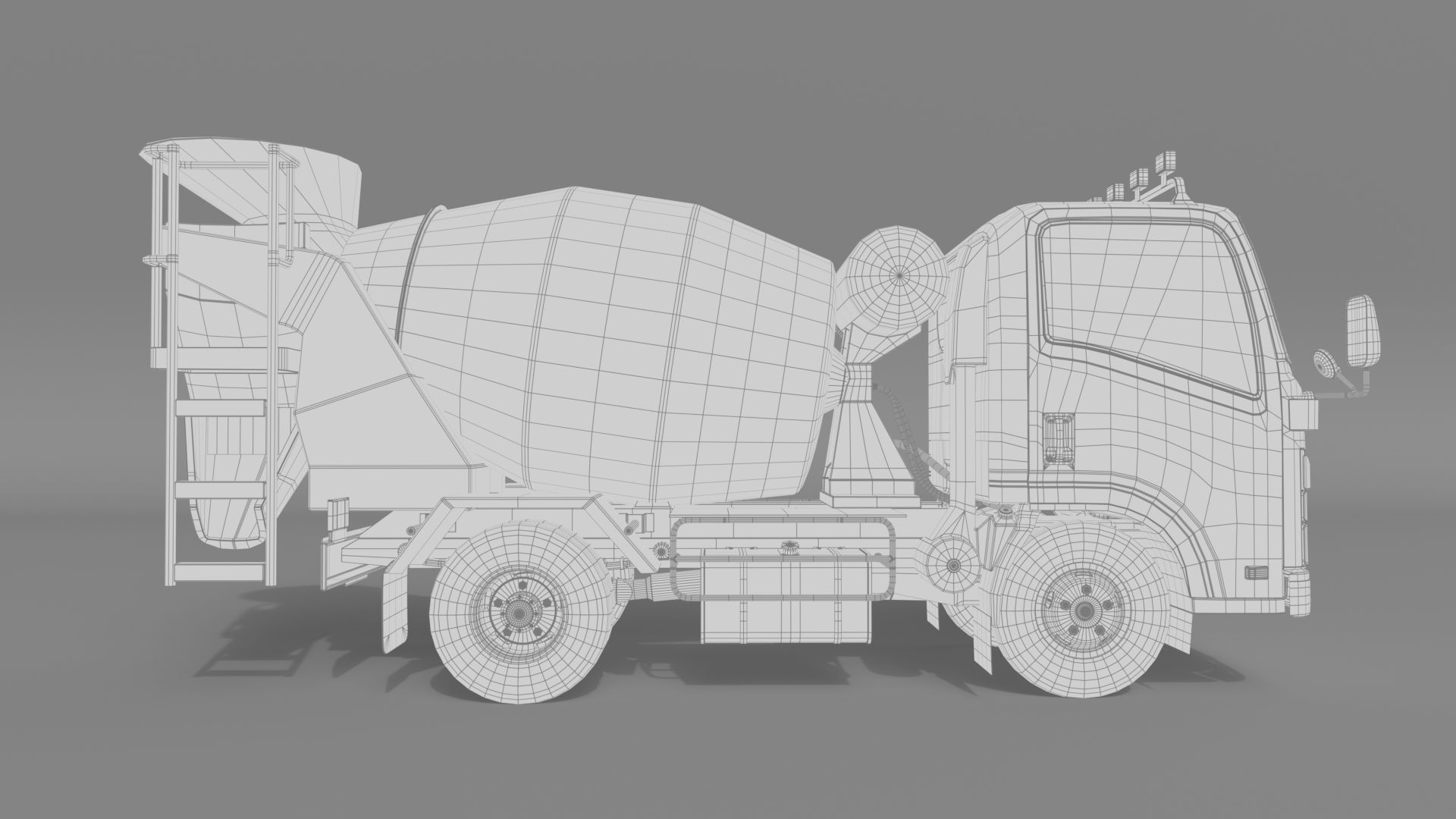 ISUZU NMR 130 cement Mixer 3D model_24