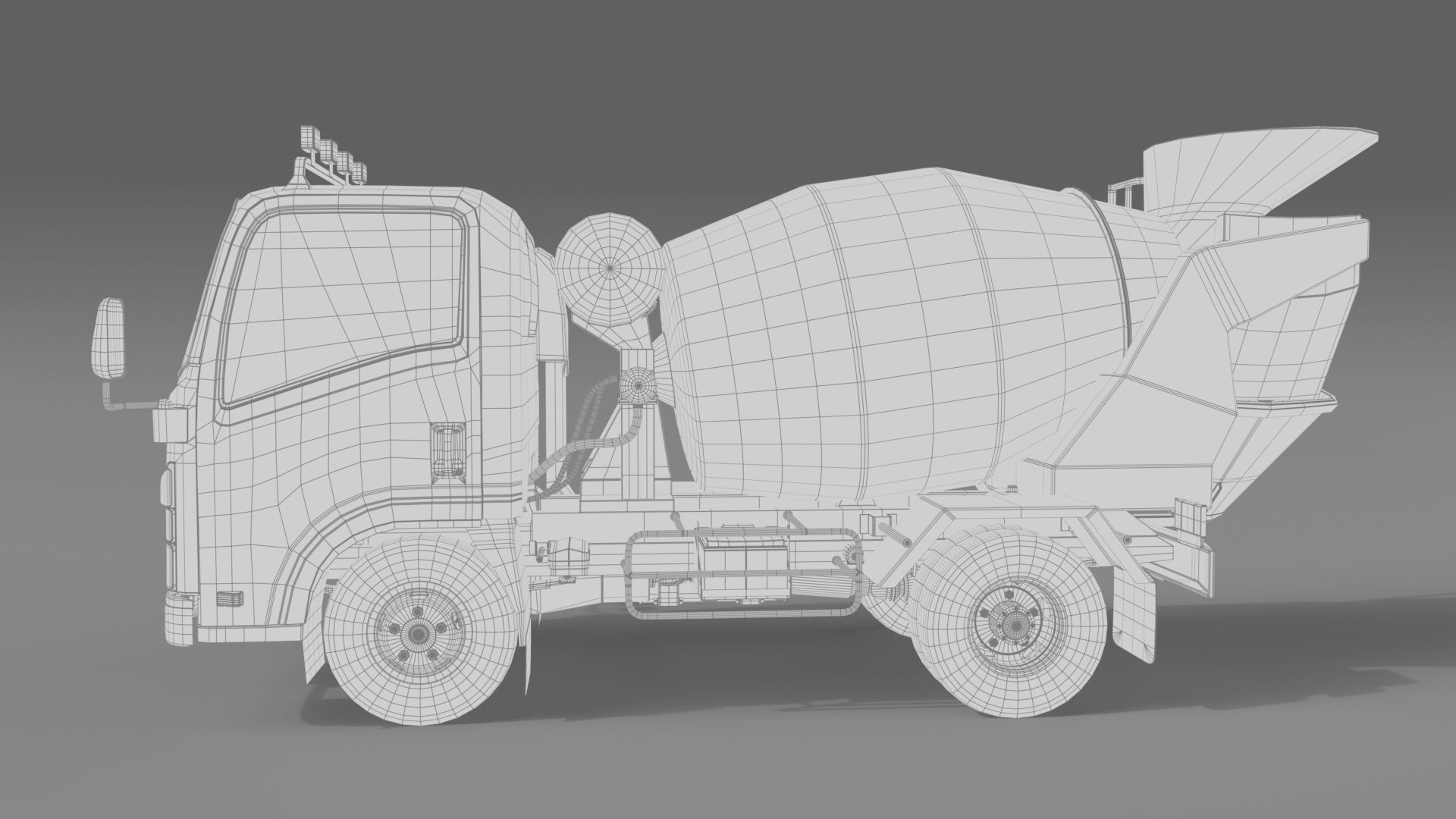 ISUZU NMR 130 cement Mixer 3D model_22