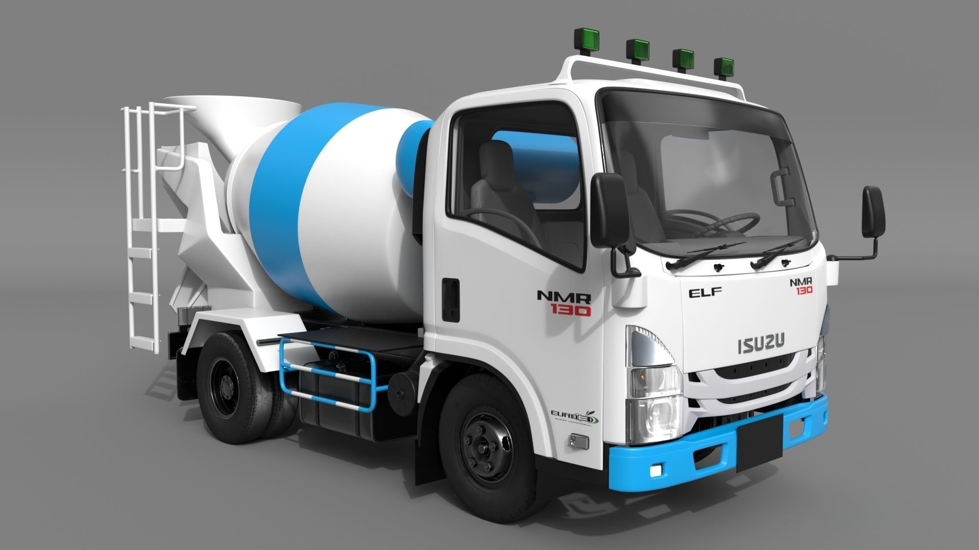ISUZU NMR 130 cement Mixer 3D model_2