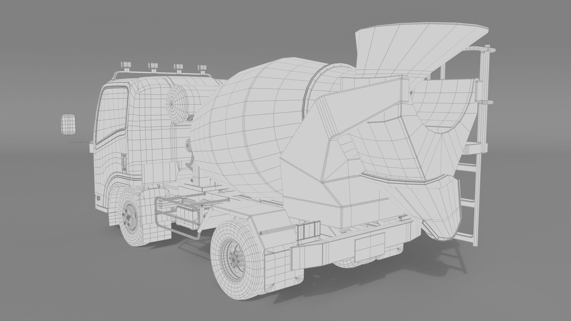 ISUZU NMR 130 cement Mixer 3D model_26