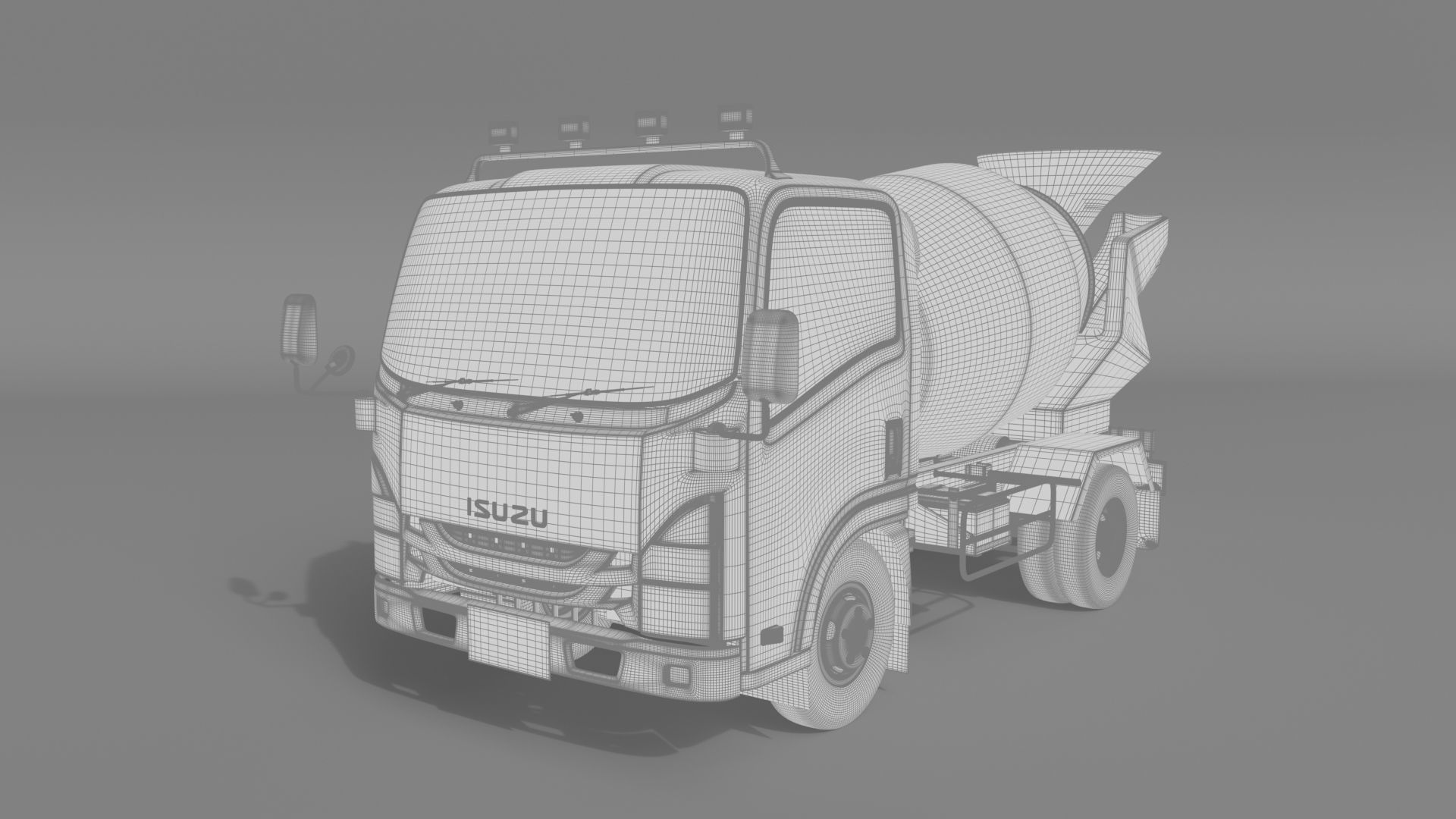 ISUZU NMR 130 cement Mixer 3D model_11