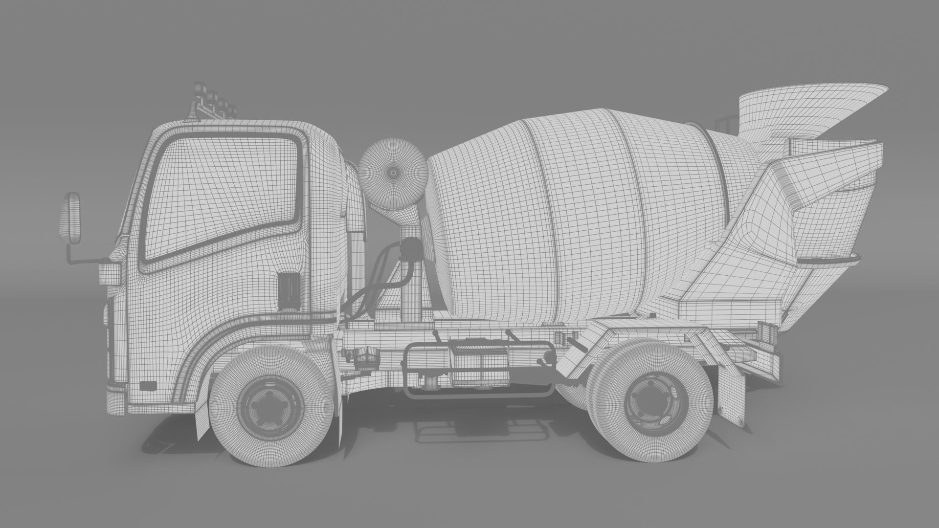 ISUZU NMR 130 cement Mixer 3D model_23