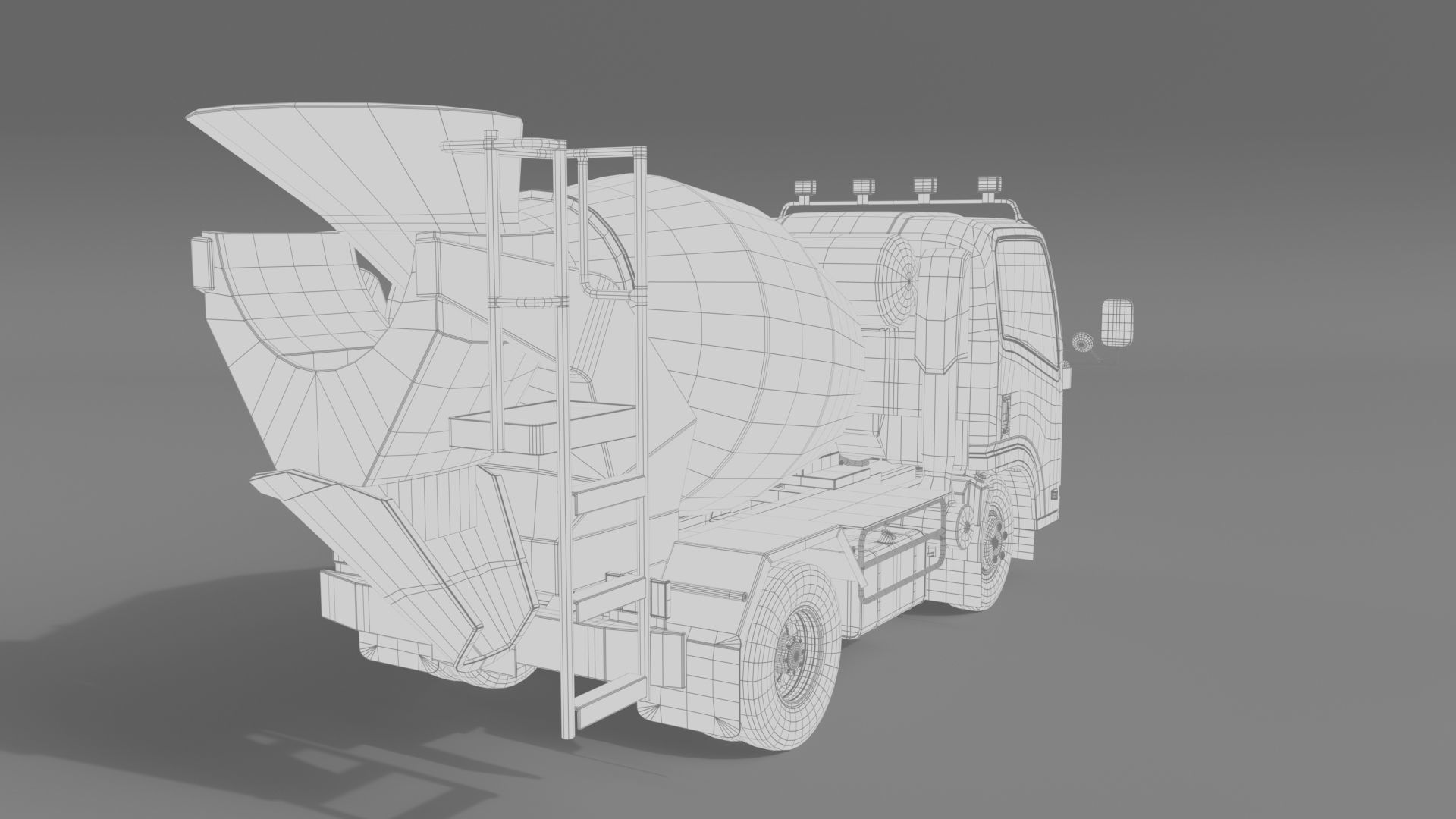 ISUZU NMR 130 cement Mixer 3D model_20