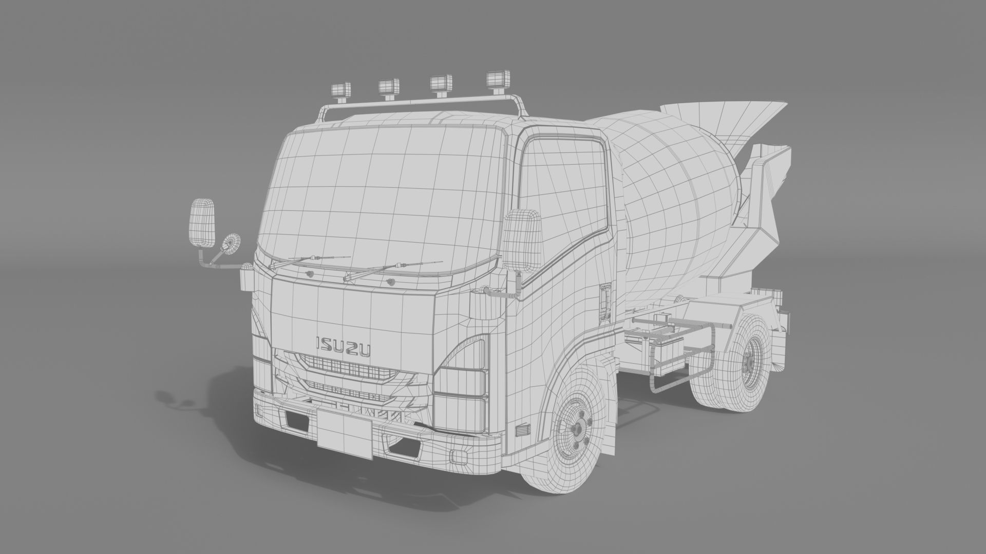 ISUZU NMR 130 cement Mixer 3D model_10