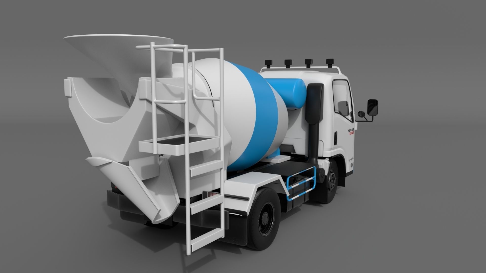 ISUZU NMR 130 cement Mixer 3D model_4