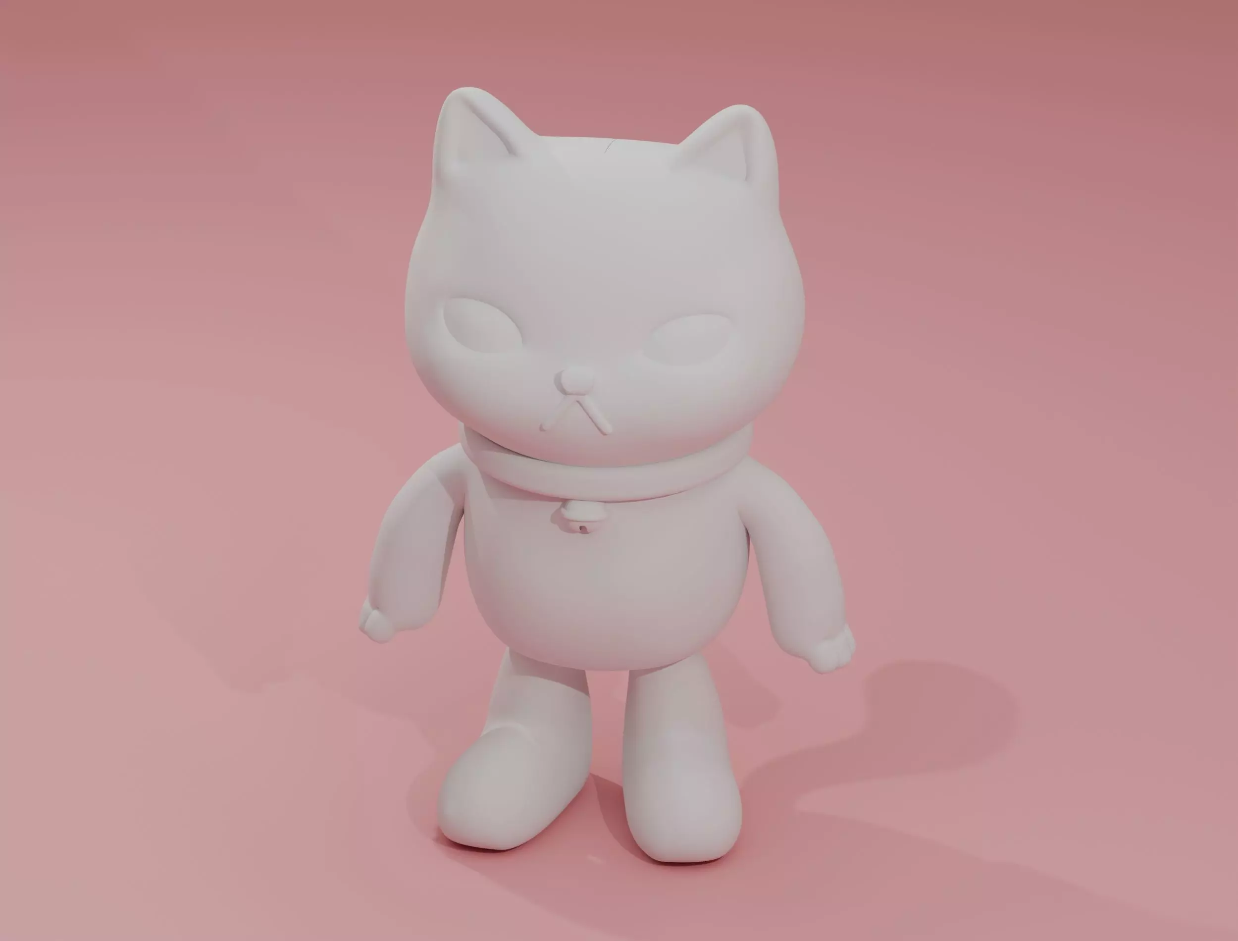 3D print cute cat model toy 3D print model_0