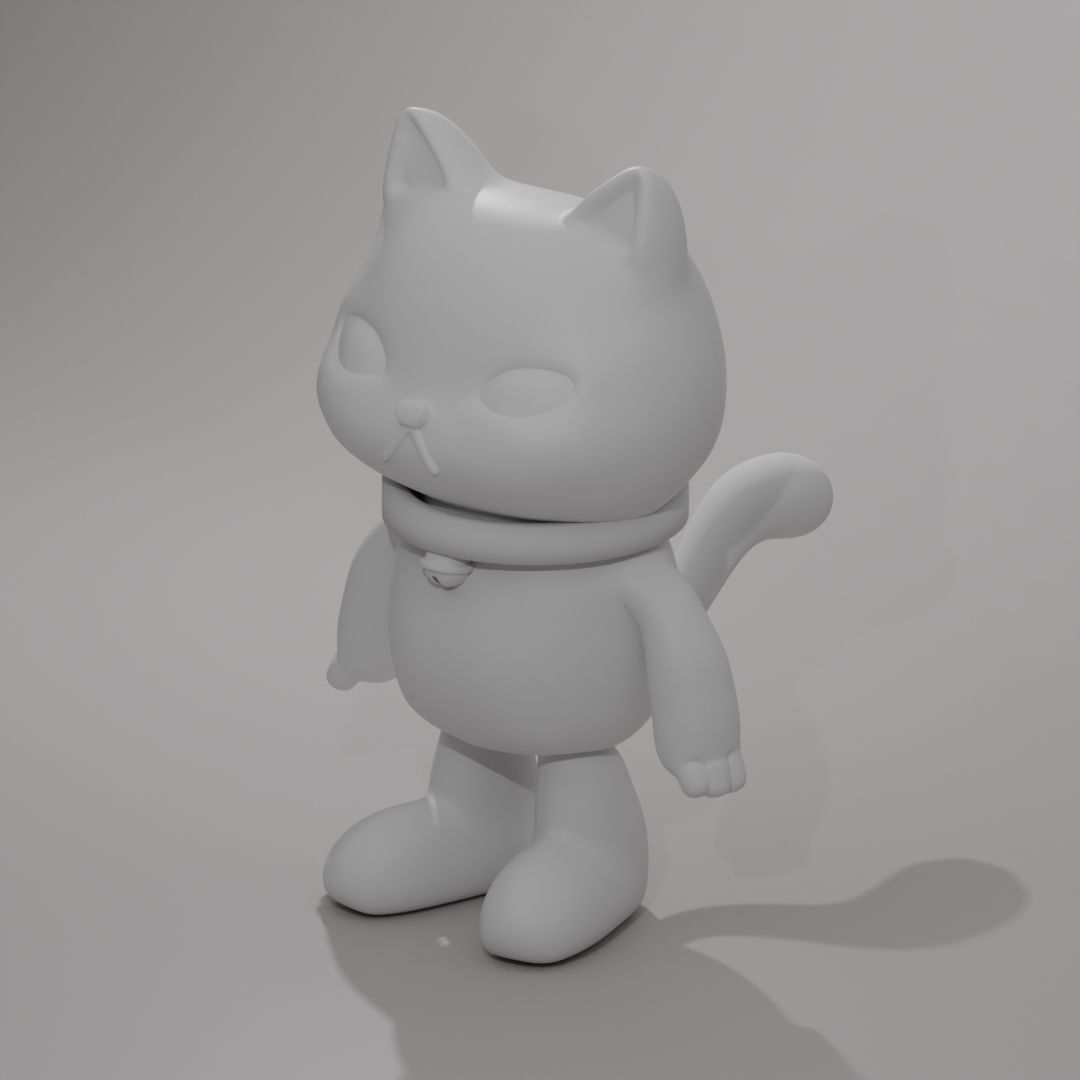 3D print cute cat model toy 3D print model_2