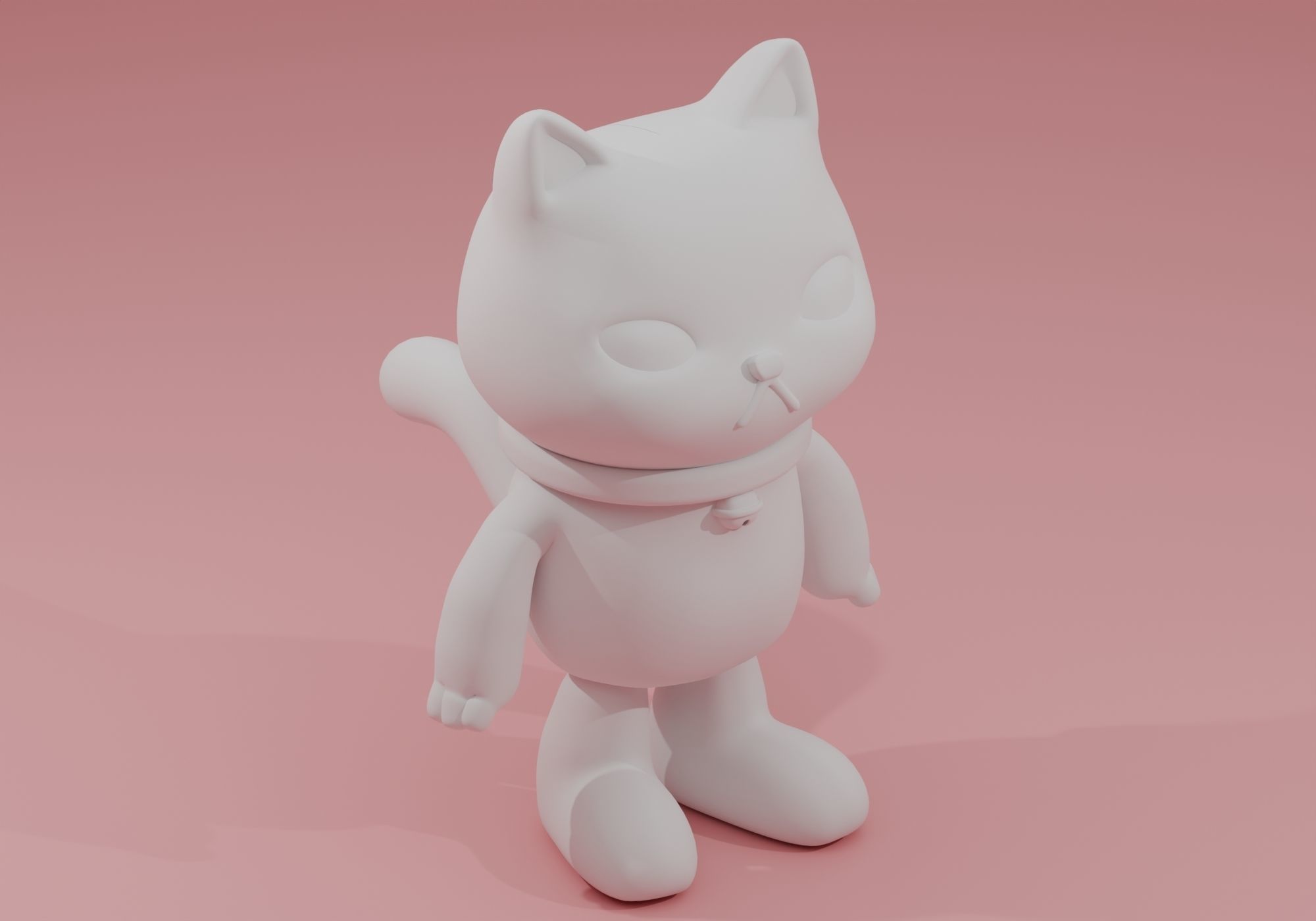 3D print cute cat model toy 3D print model_1