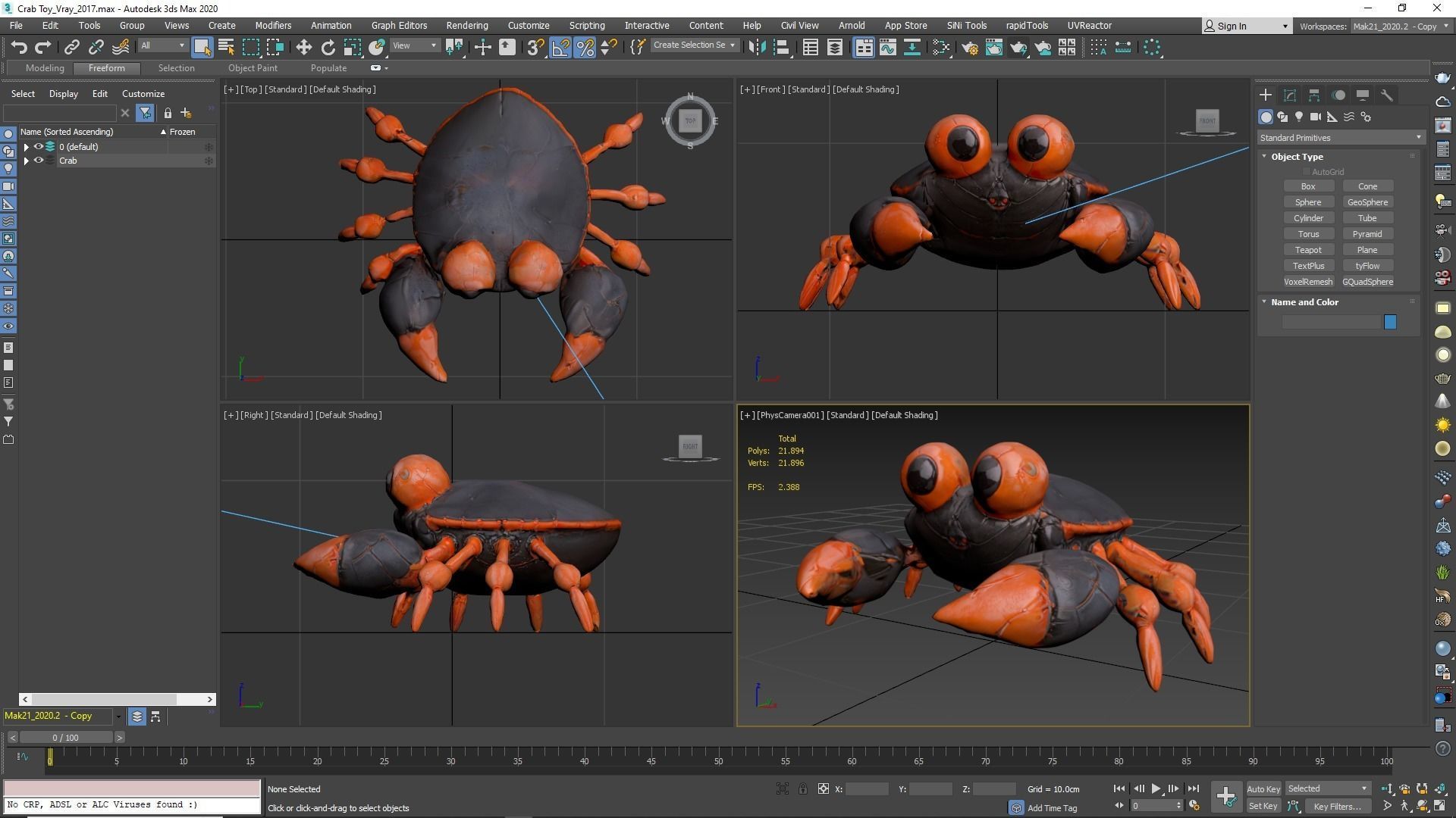 Crab Cartoon Low-poly 3D model_16