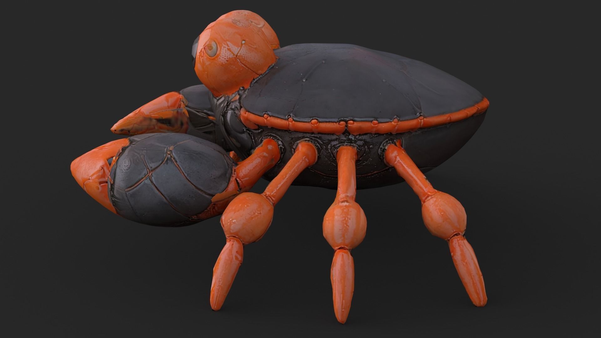 Crab Cartoon Low-poly 3D model_3