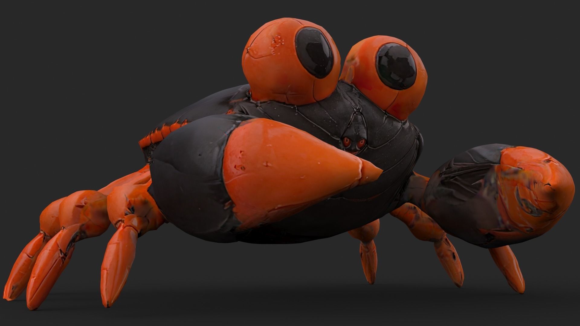 Crab Cartoon Low-poly 3D model_11