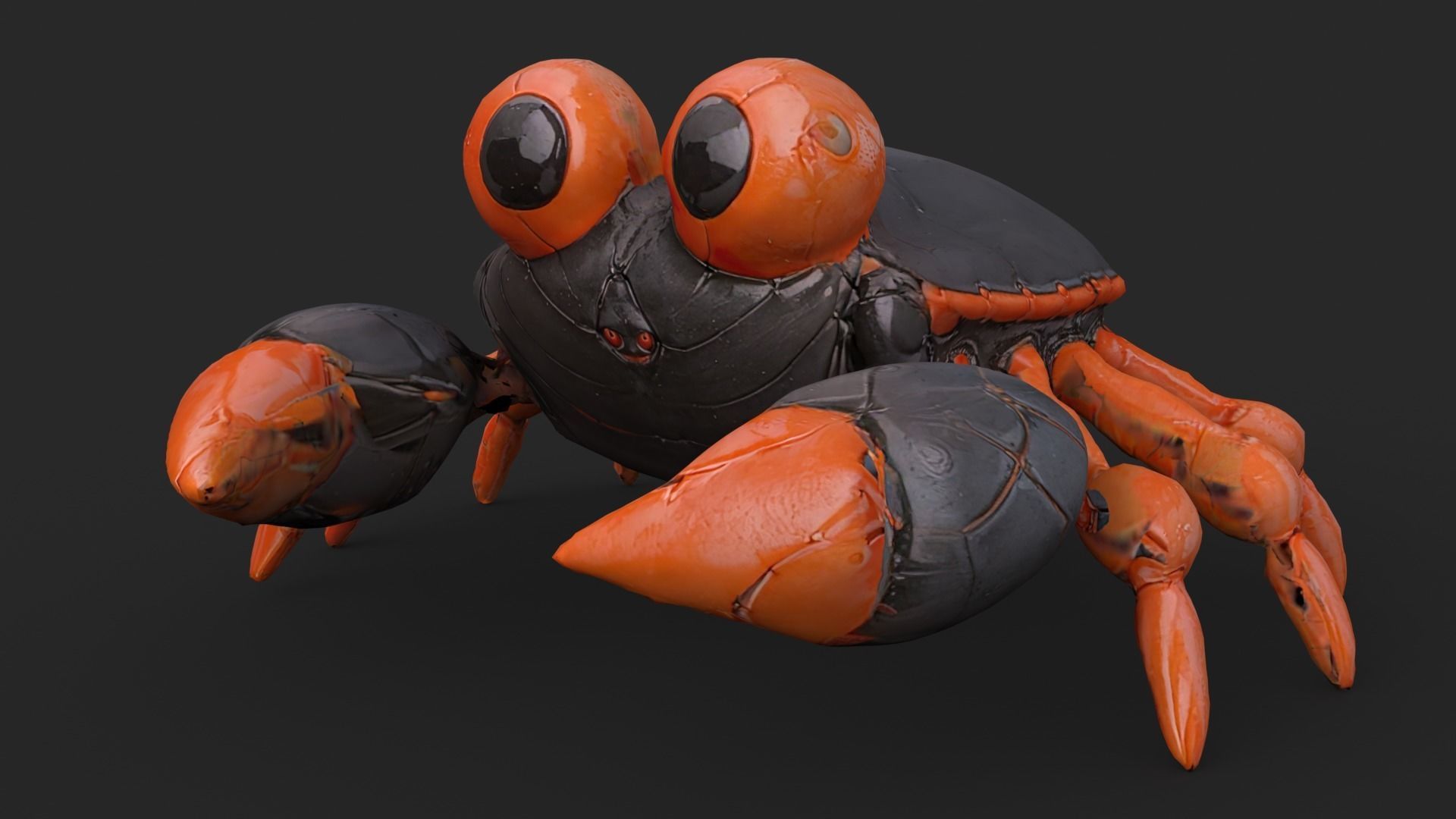 Crab Cartoon Low-poly 3D model_2
