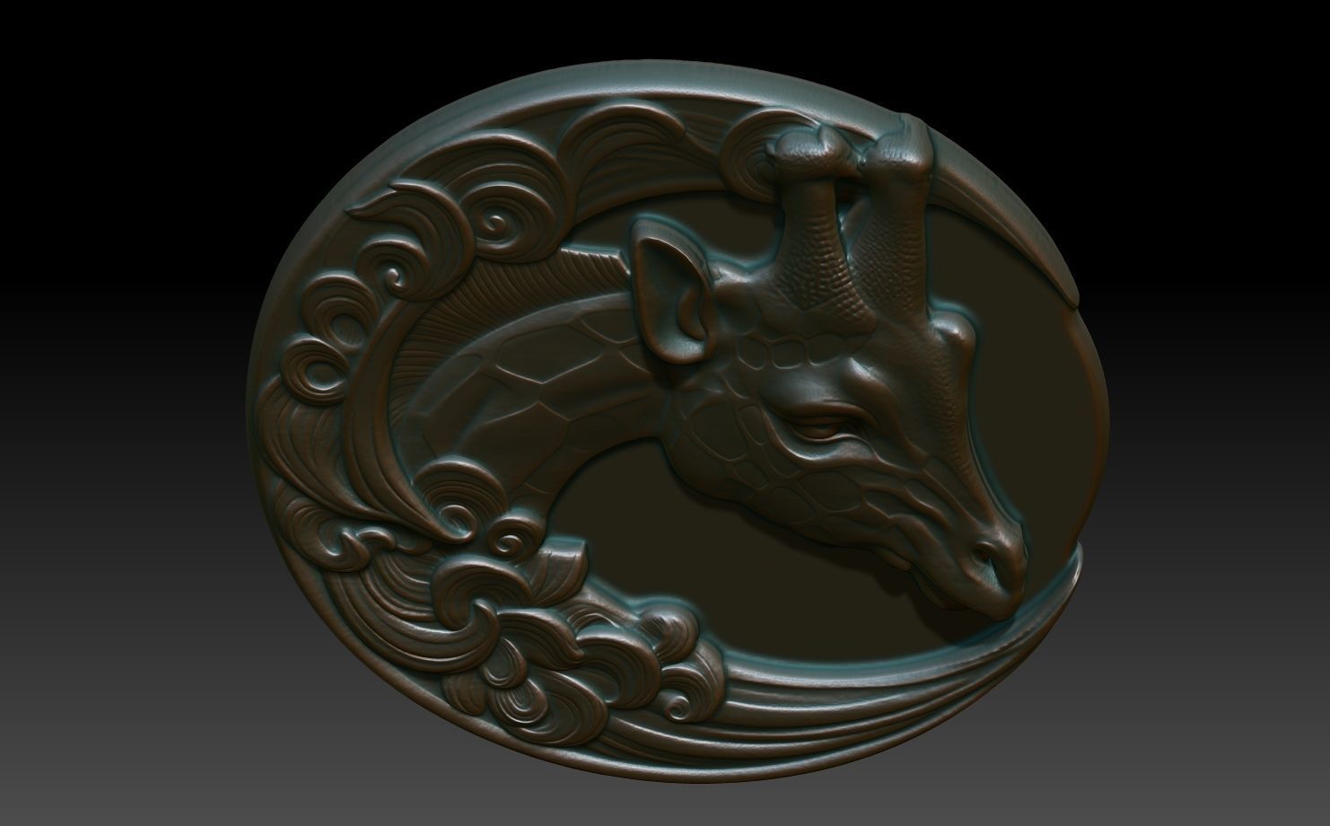 Giraffe Basrelief 240530 3D print model_3