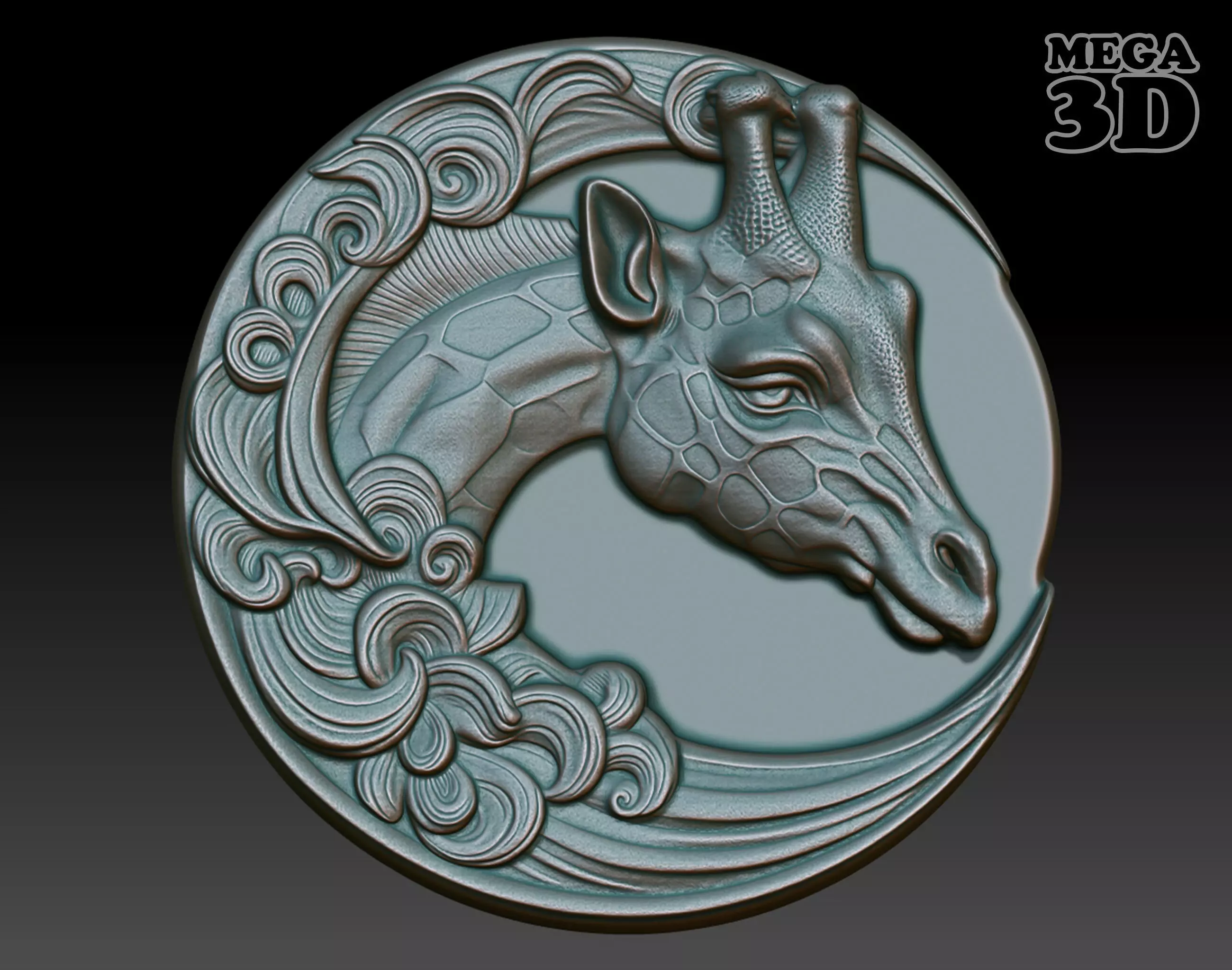 Giraffe Basrelief 240530 3D print model_0