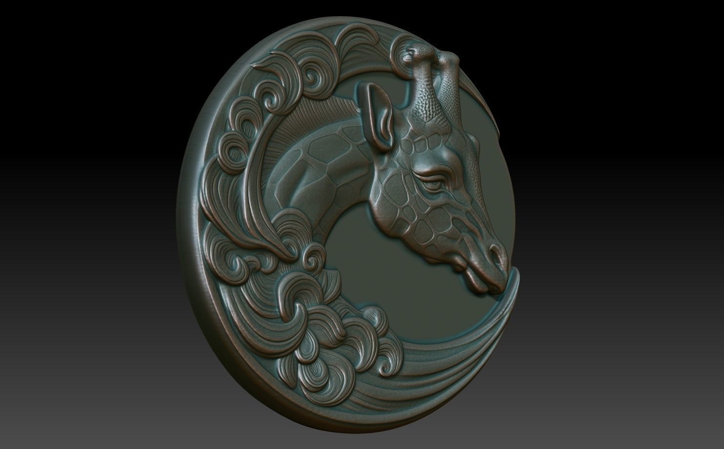 Giraffe Basrelief 240530 3D print model_2