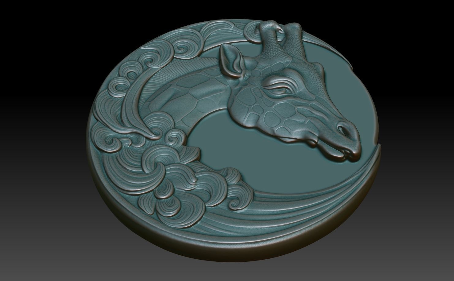 Giraffe Basrelief 240530 3D print model_4