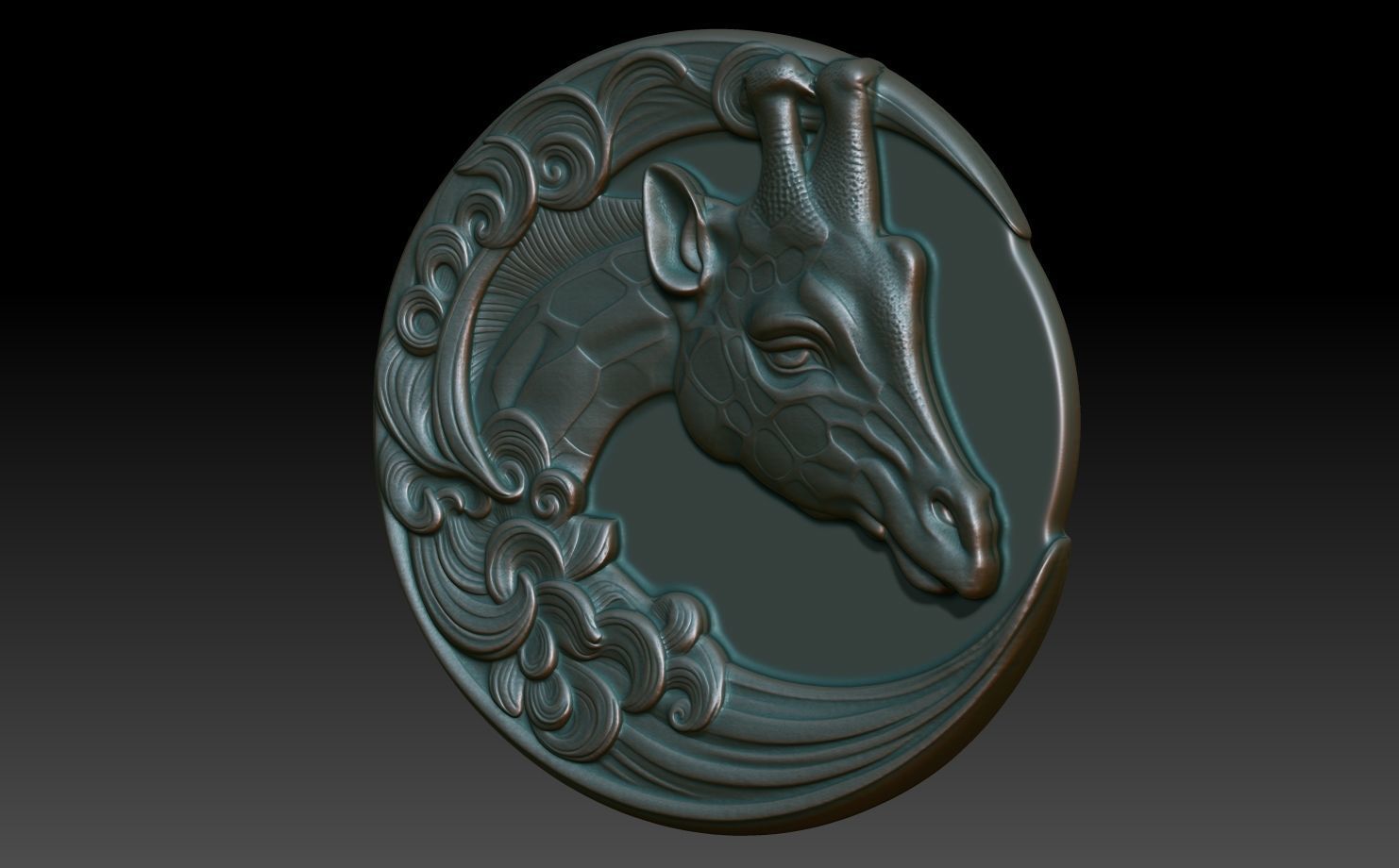 Giraffe Basrelief 240530 3D print model_1