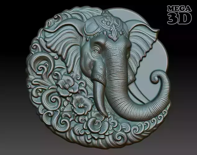 Elephant Basrelief 240530