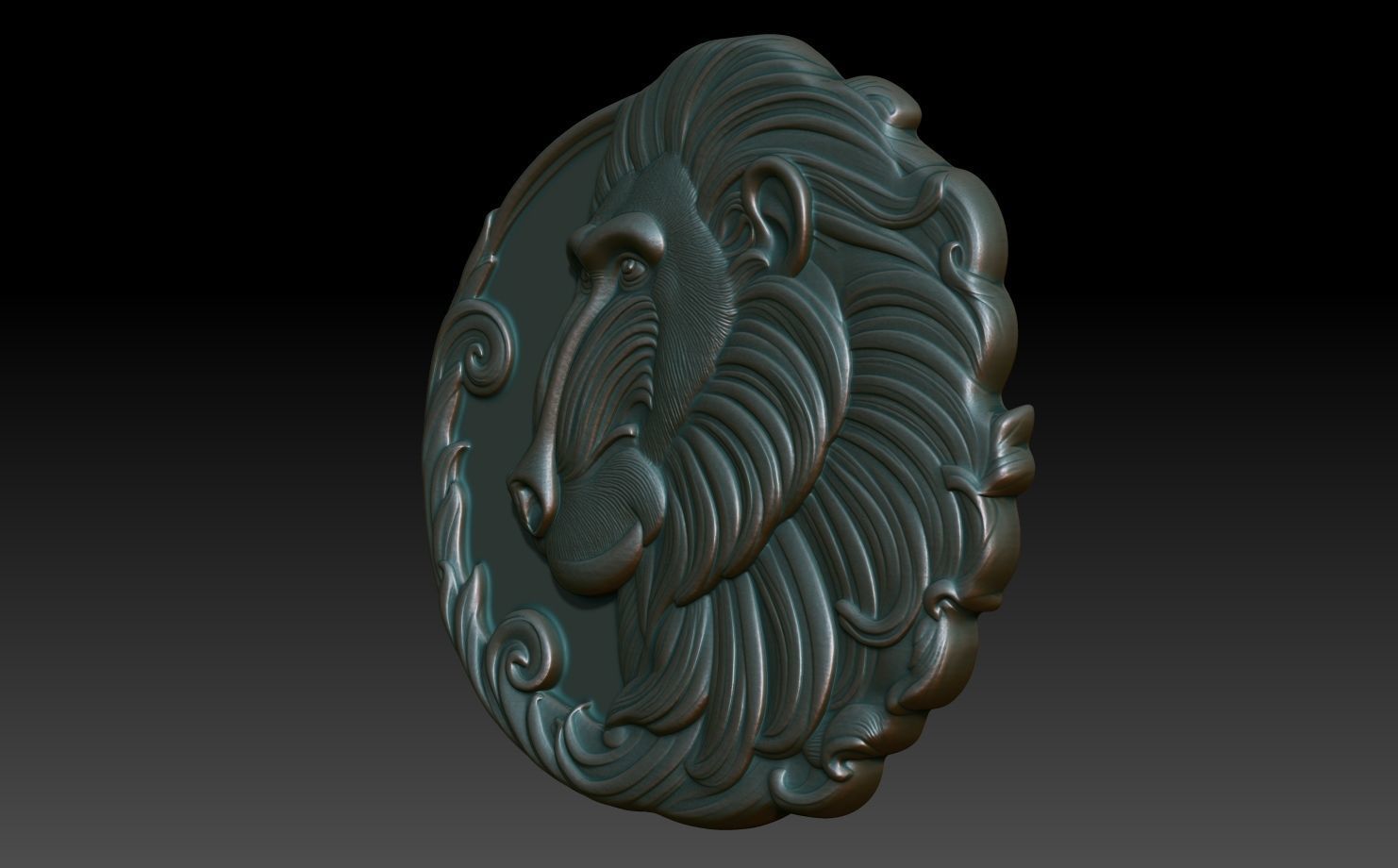 Baboon Basrelief 240530 3D print model_1