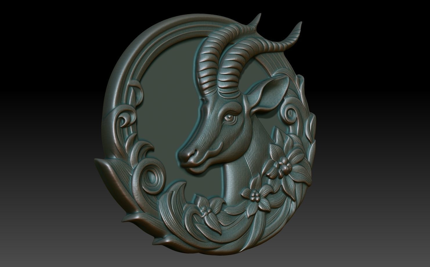 Antelope Basrelief 240530 3D print model_2