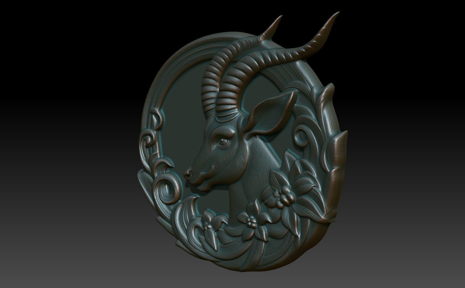 Antelope Basrelief 240530 3D print model_1