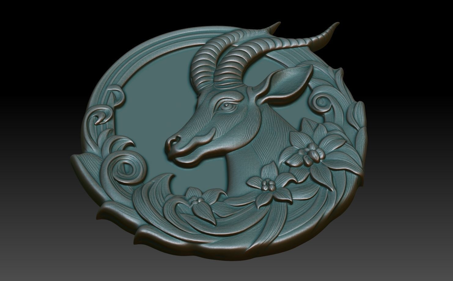 Antelope Basrelief 240530 3D print model_4
