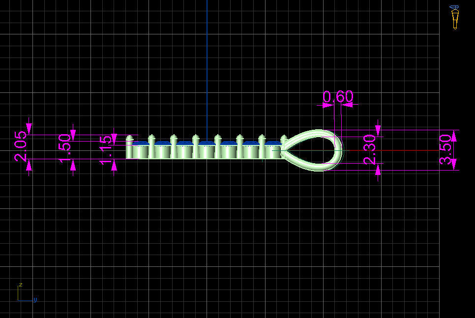 delicate straight pendant 3D print model_4