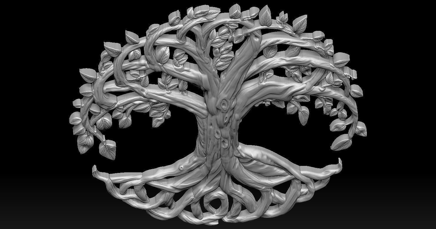 Tree of Life Lucky Relief 3D print model_4