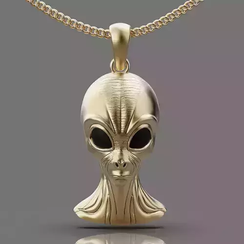 Alien pendant silver gold  printable jewelry 3D model