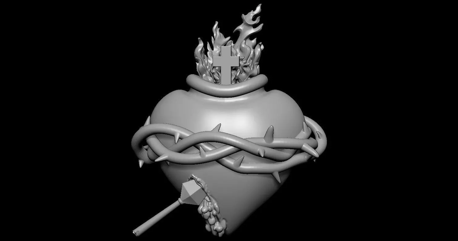 Sacred Heart of Jesus 3D Print Model 3D print model_0