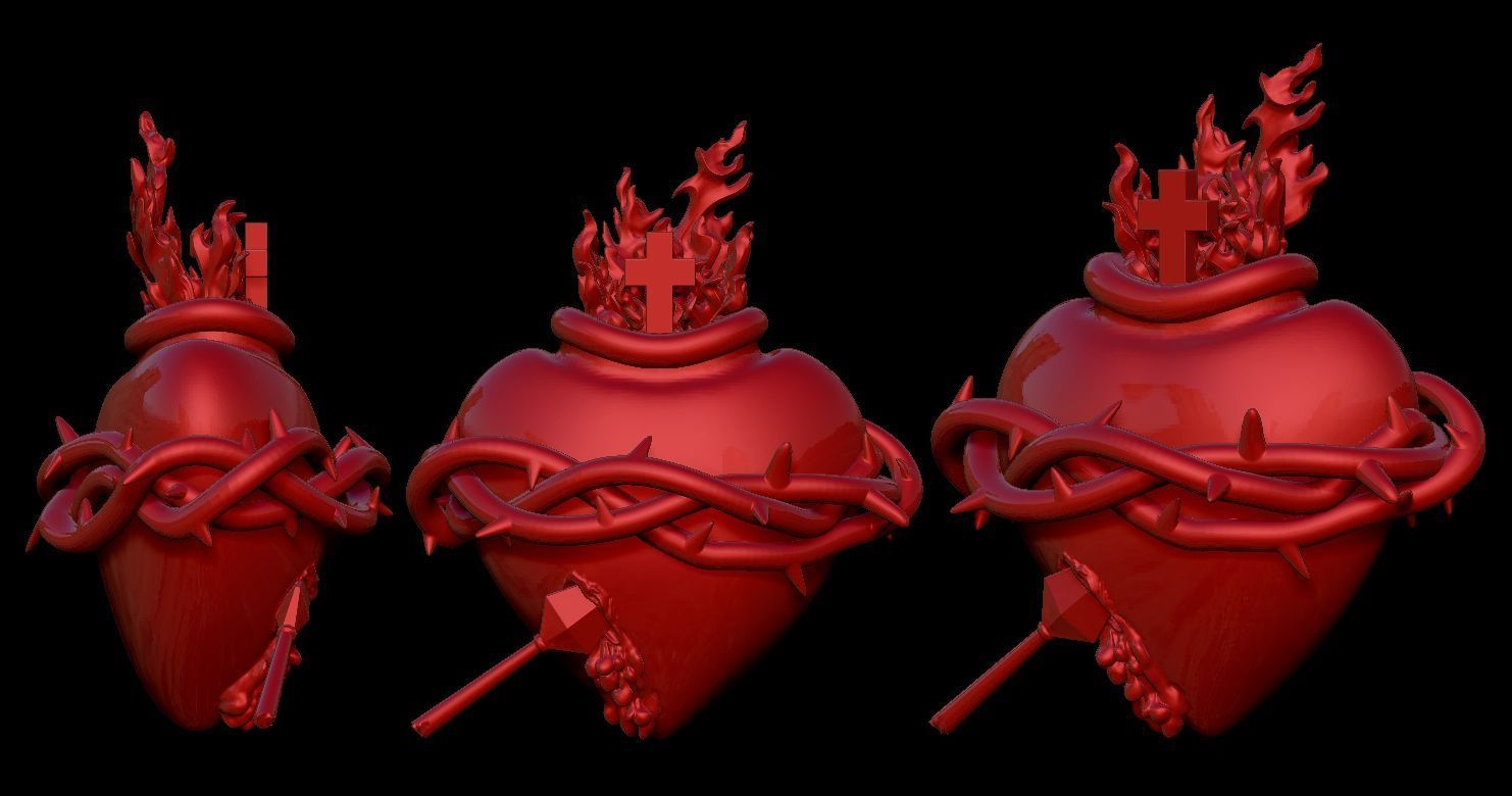Sacred Heart of Jesus 3D Print Model 3D print model_3