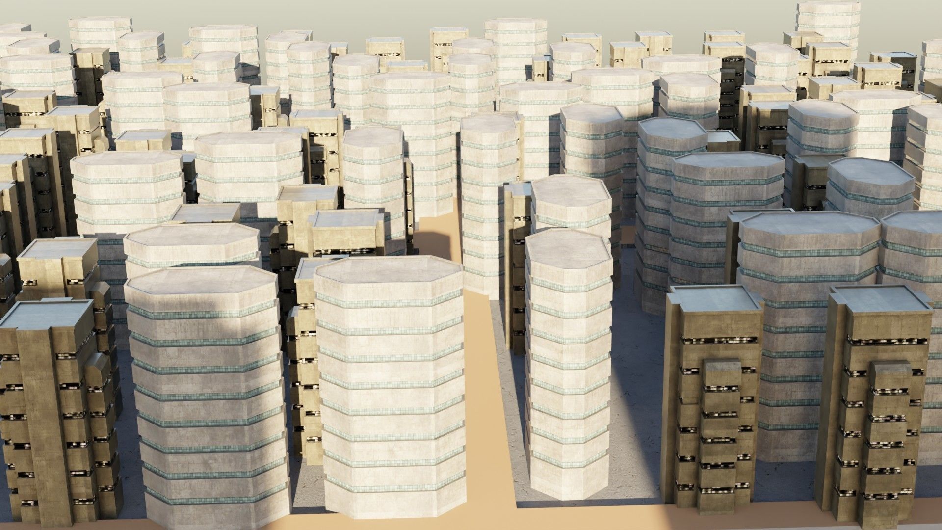 Sci-fi City Buildings 01 Low-poly 3D model_1