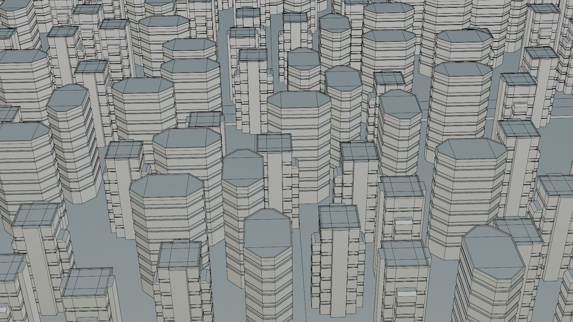Sci-fi City Buildings 01 Low-poly 3D model_7