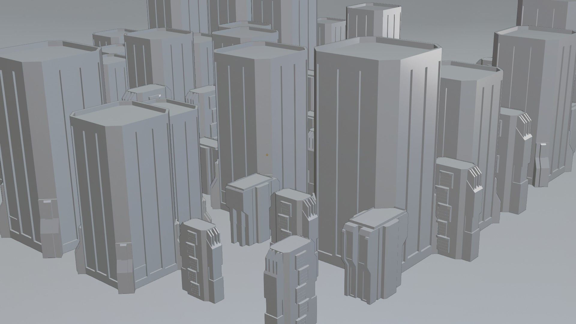Sci-fi City Buildings 02 Low-poly 3D model_5