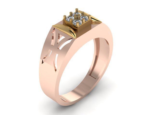 men wedding ring 3D print model_8
