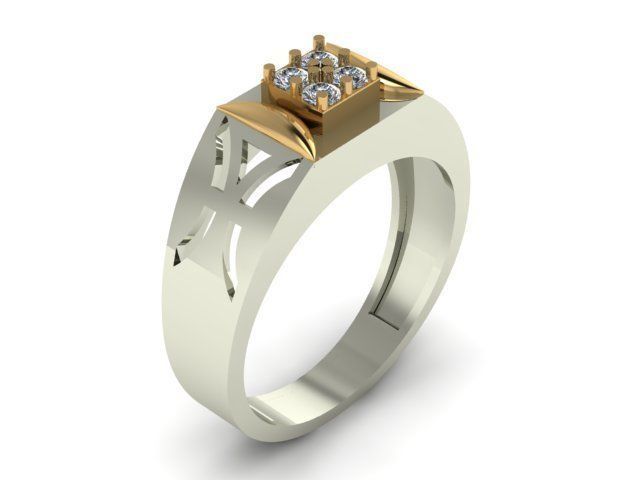 men wedding ring 3D print model_7
