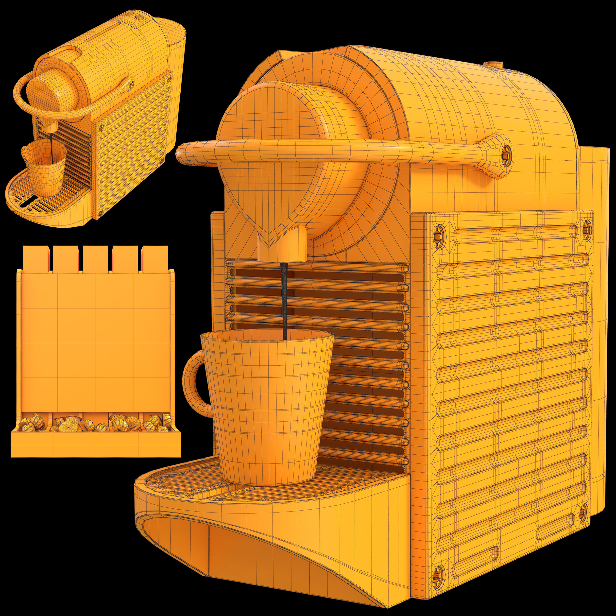 Nespresso machine Pixie Low-poly 3D model_13