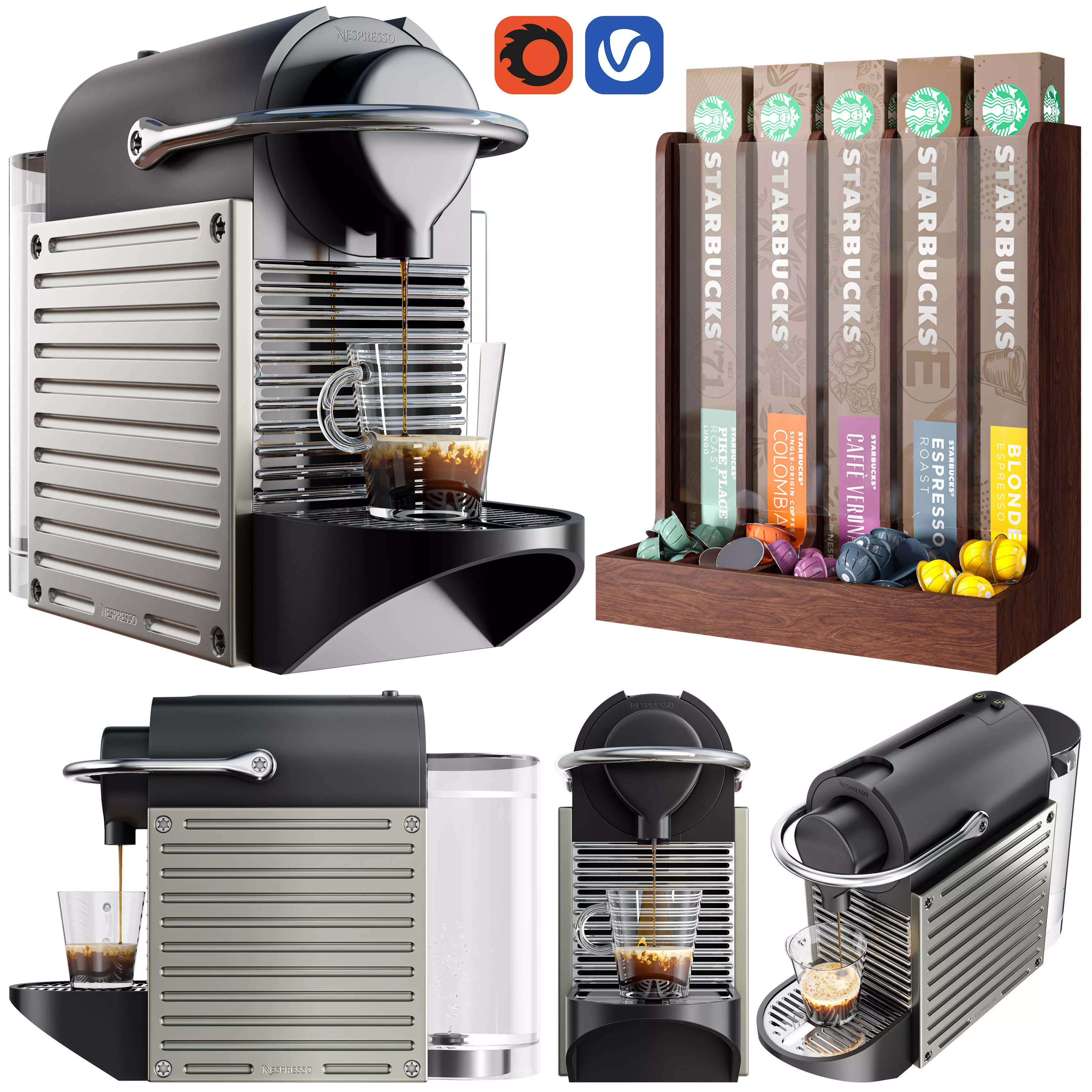 Nespresso machine Pixie Low-poly 3D model_0