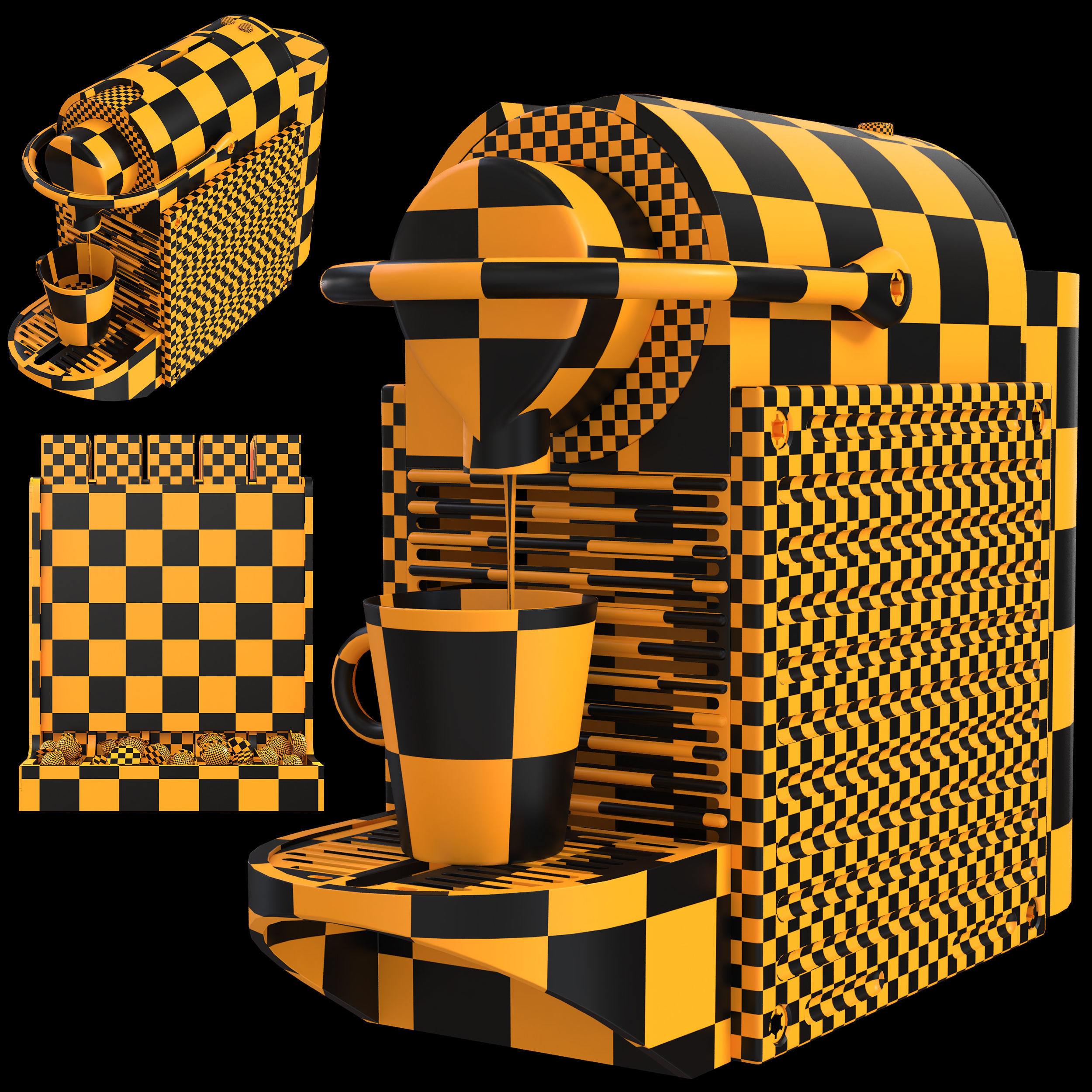 Nespresso machine Pixie Low-poly 3D model_12