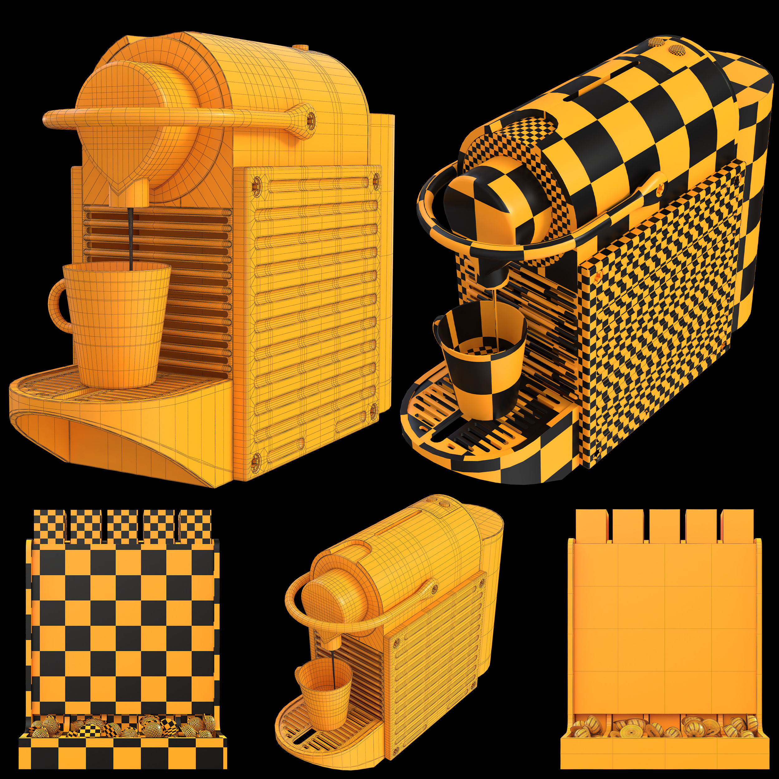 Nespresso machine Pixie Low-poly 3D model_6