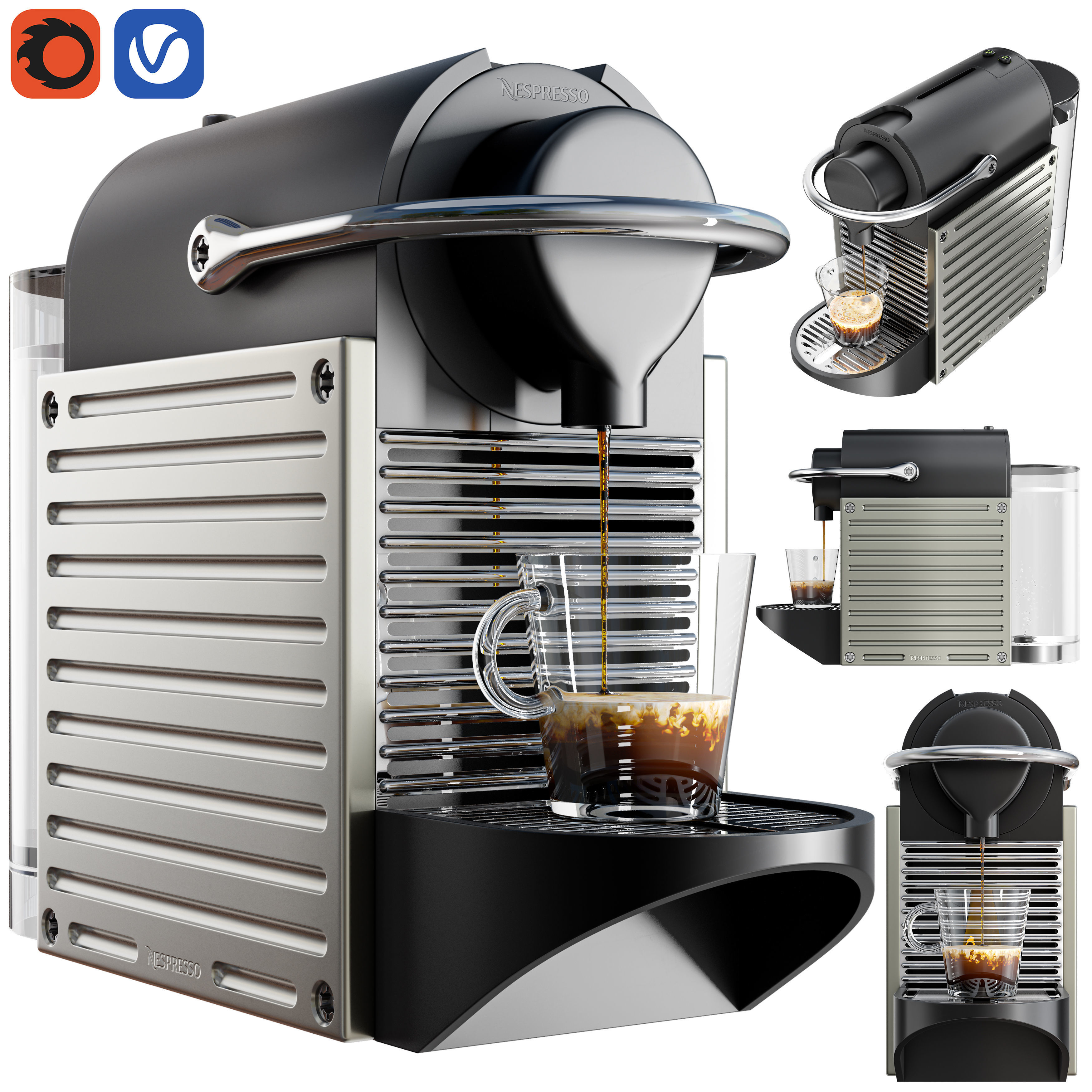 Nespresso machine Pixie Low-poly 3D model_1