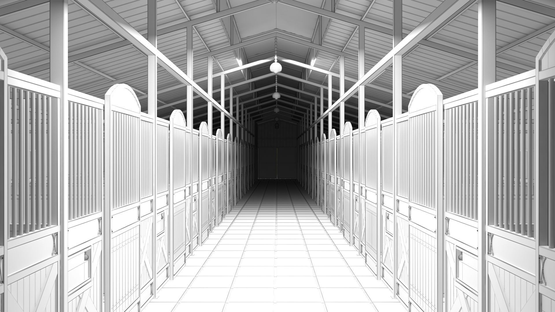Horse Stable 3D model_9