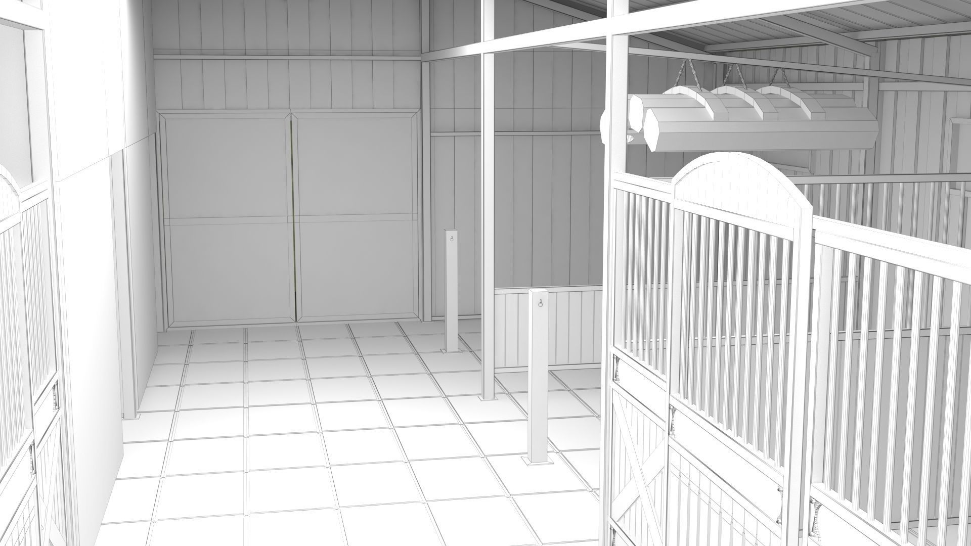 Horse Stable 3D model_5
