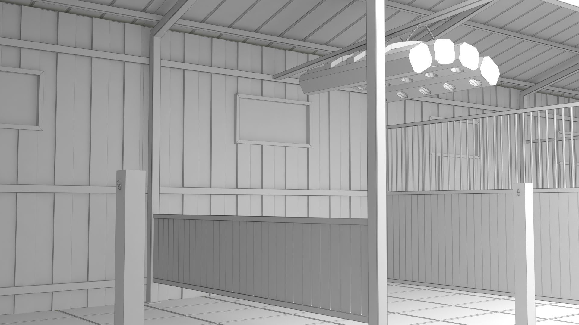 Horse Stable 3D model_6