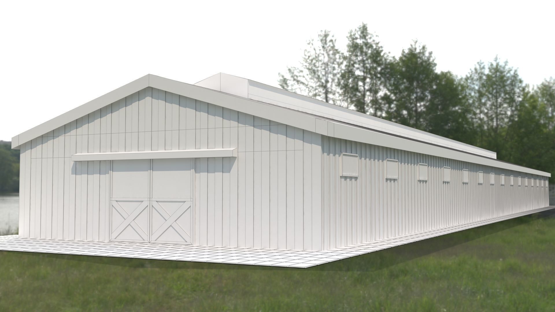Horse Stable 3D model_7