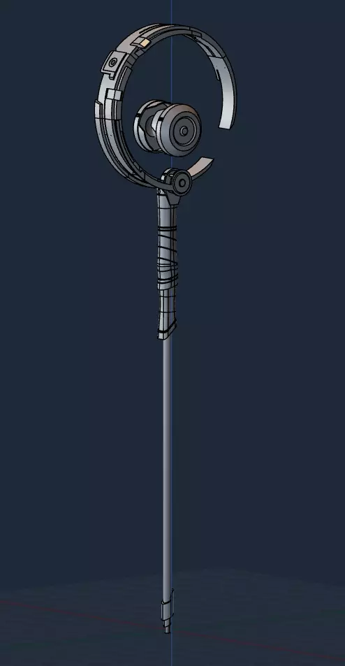 Ptilopsis Staff from Arknights 3D print model_0